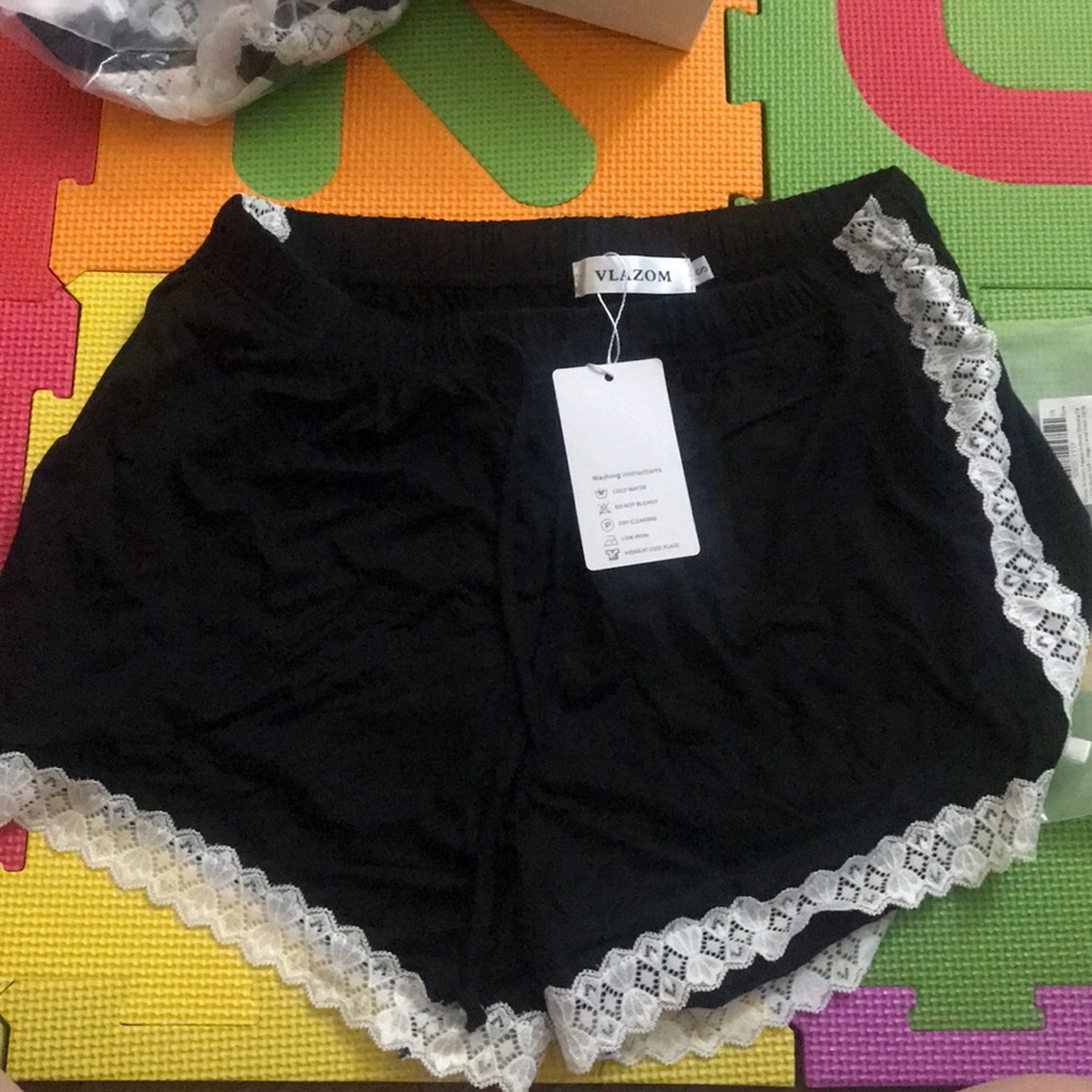 Women's Pajama Bottoms Lace Trim Sleeping Shorts
